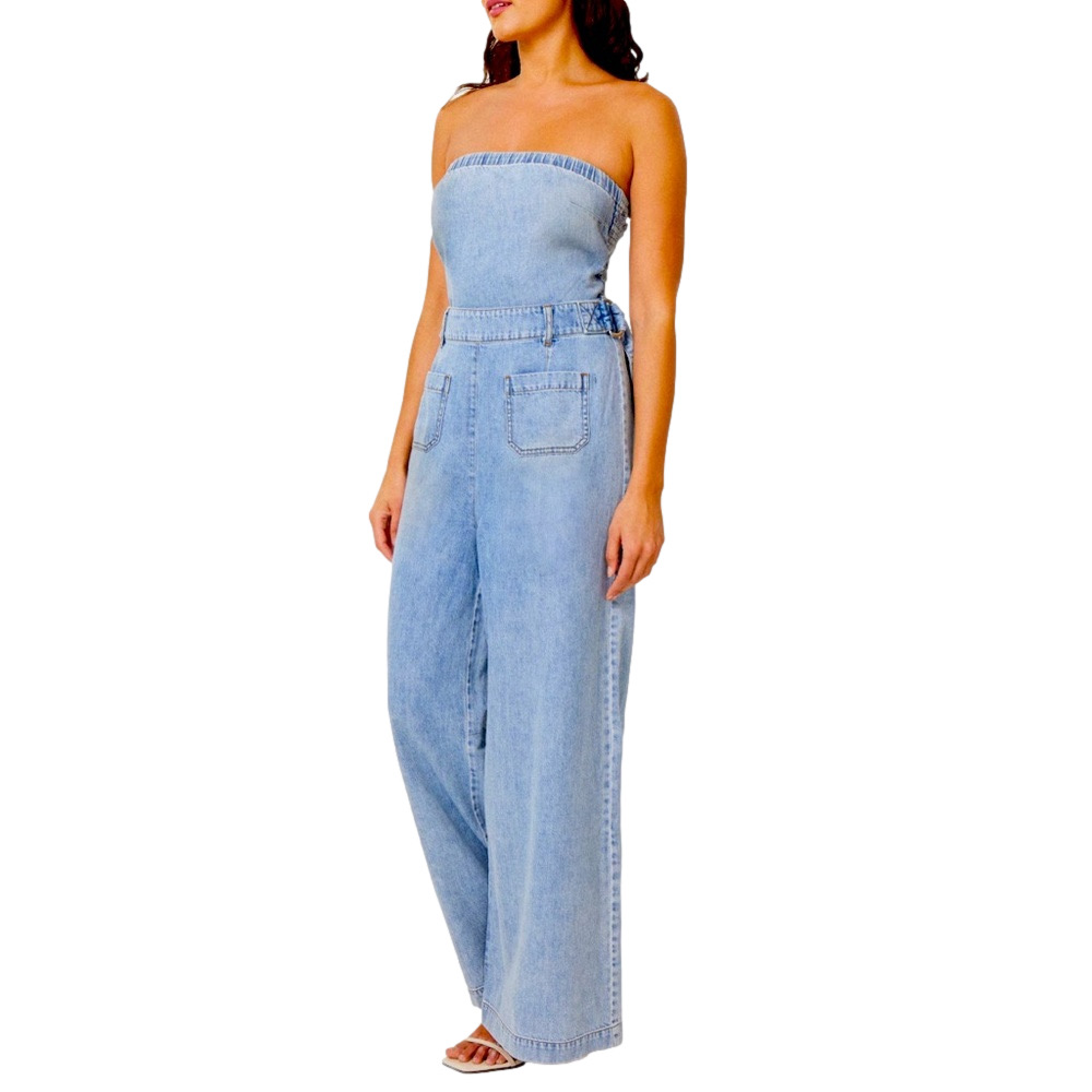 Habitual Light Blue Denim Jumpsuit